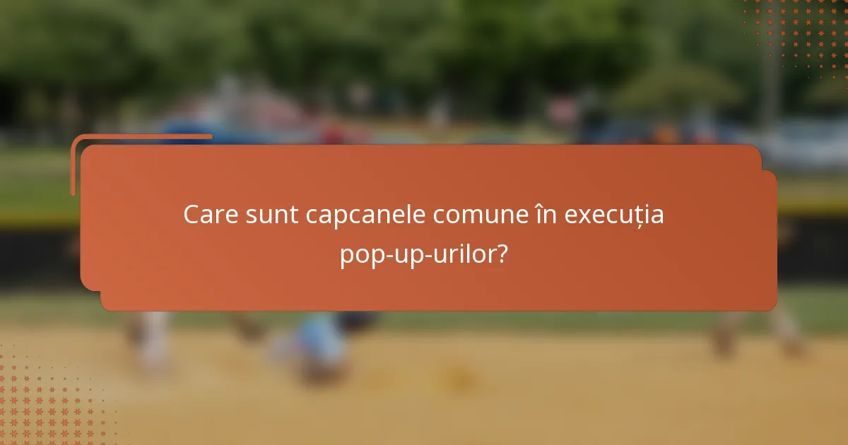Care sunt capcanele comune în execuția pop-up-urilor?
