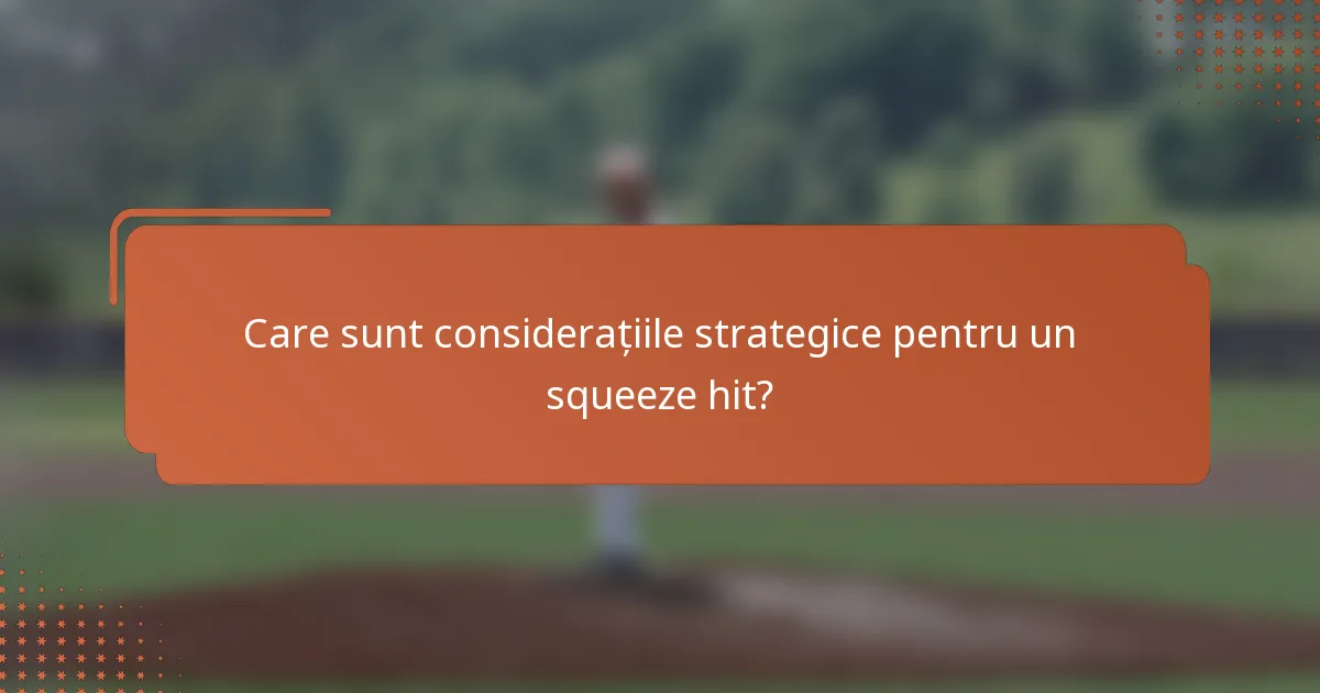Care sunt considerațiile strategice pentru un squeeze hit?