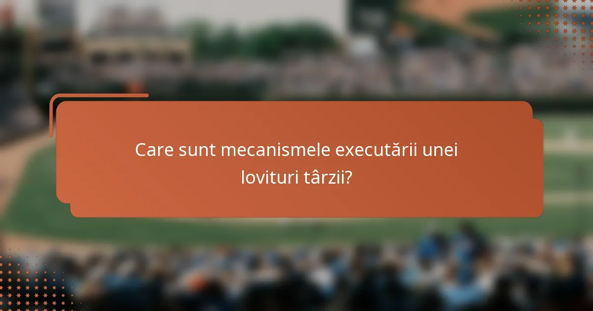 Care sunt mecanismele executării unei lovituri târzii?