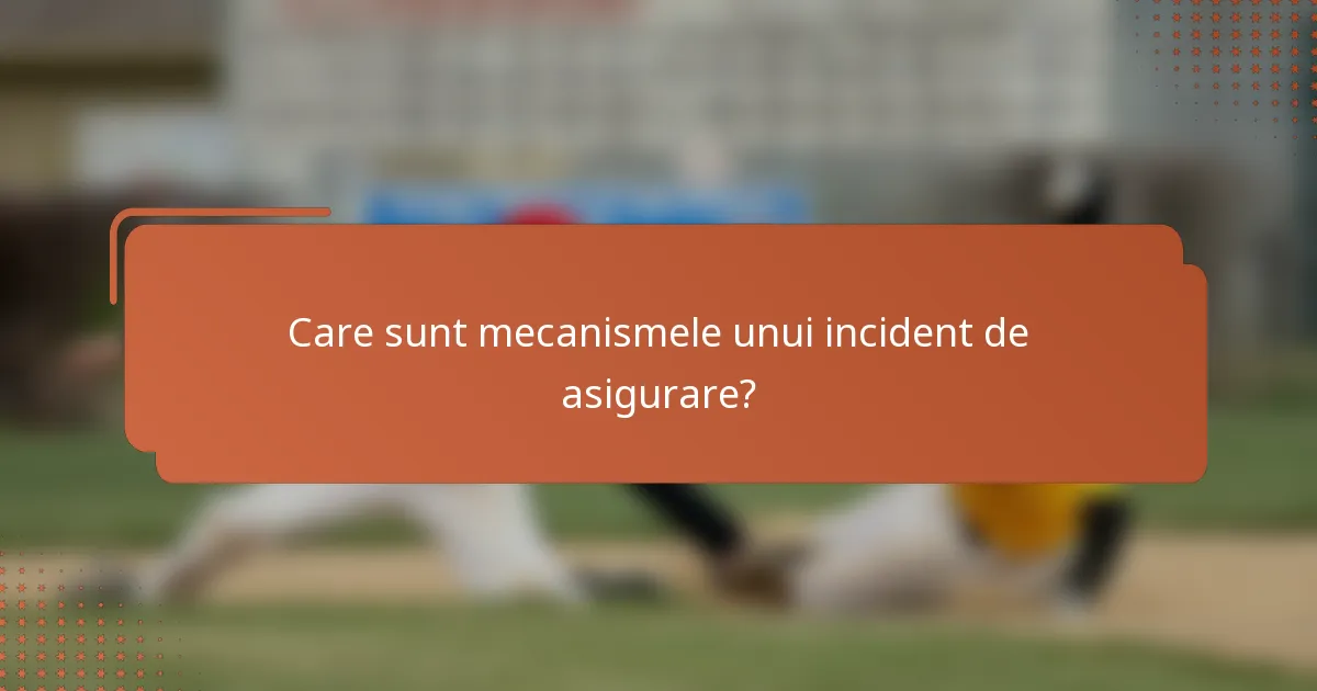Care sunt mecanismele unui incident de asigurare?