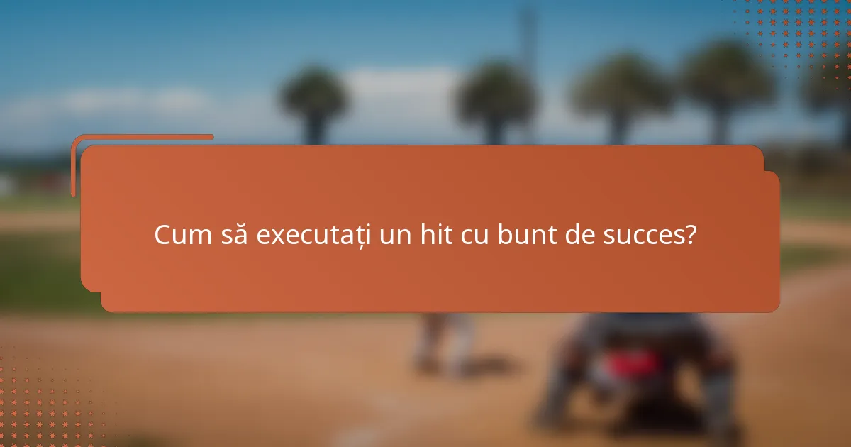 Cum să executați un hit cu bunt de succes?
