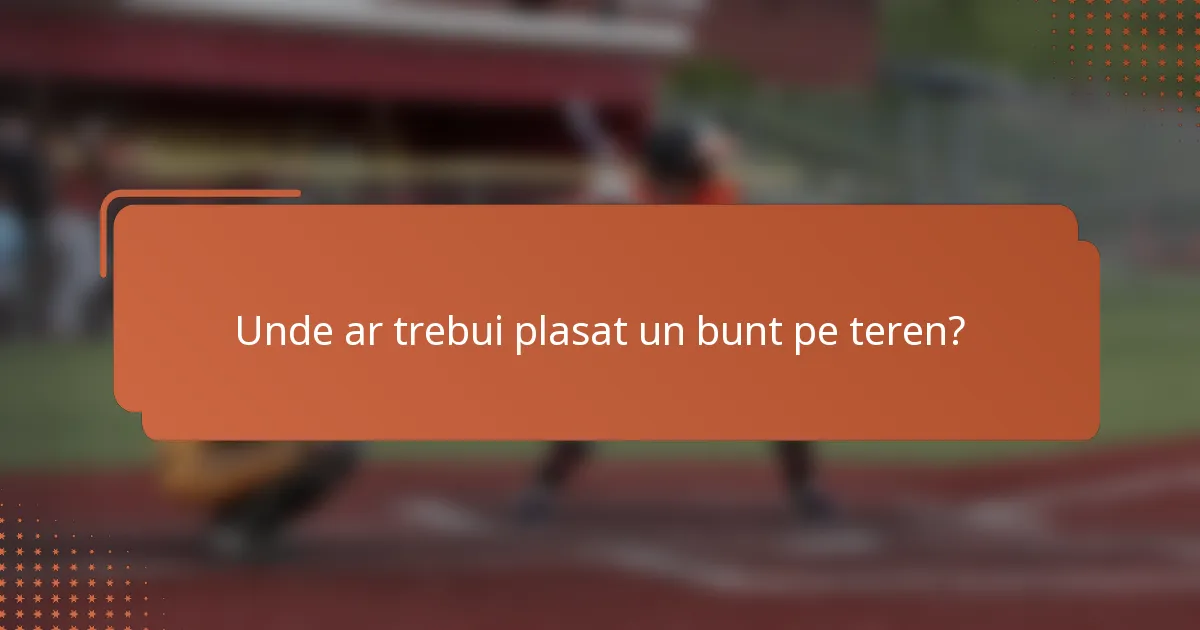 Unde ar trebui plasat un bunt pe teren?